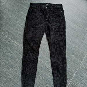 NWT Hudson Black Leopard Print Skinny Jeans Metallic High Waist Barbara size 30